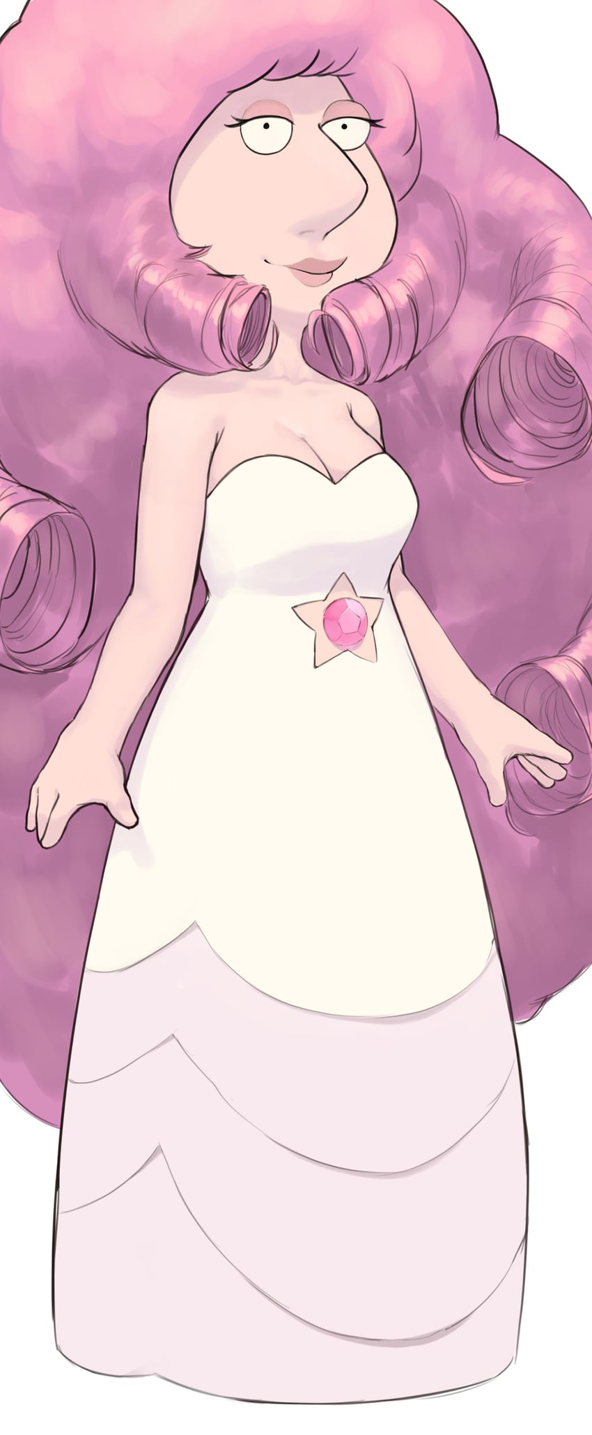 lois griffin and rose quartz universe (steven universe and 1 more) drawn by artrextino