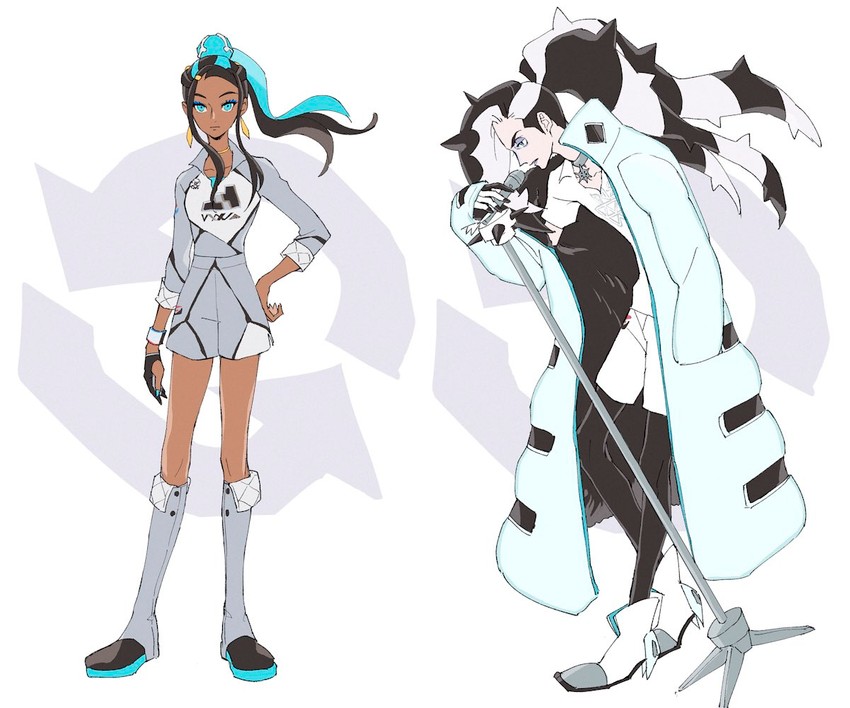 nessa and piers (pokemon and 1 more) drawn by p-40_(tukinosita-de)