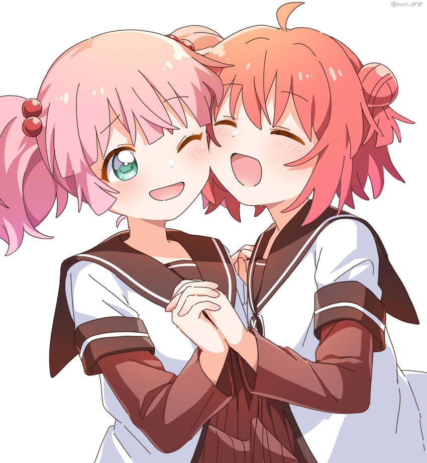 akaza akari and yoshikawa chinatsu (yuruyuri) drawn by nnn_yryr