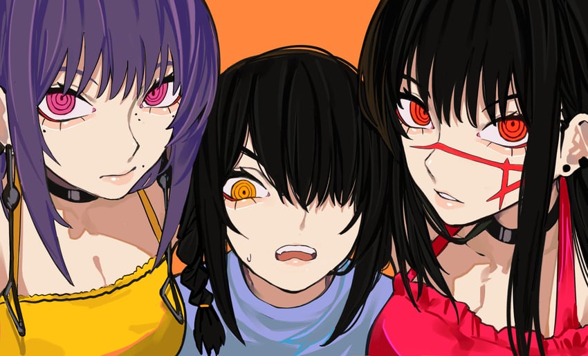 yoru, fami, and nayuta (chainsaw man) drawn by sailen0