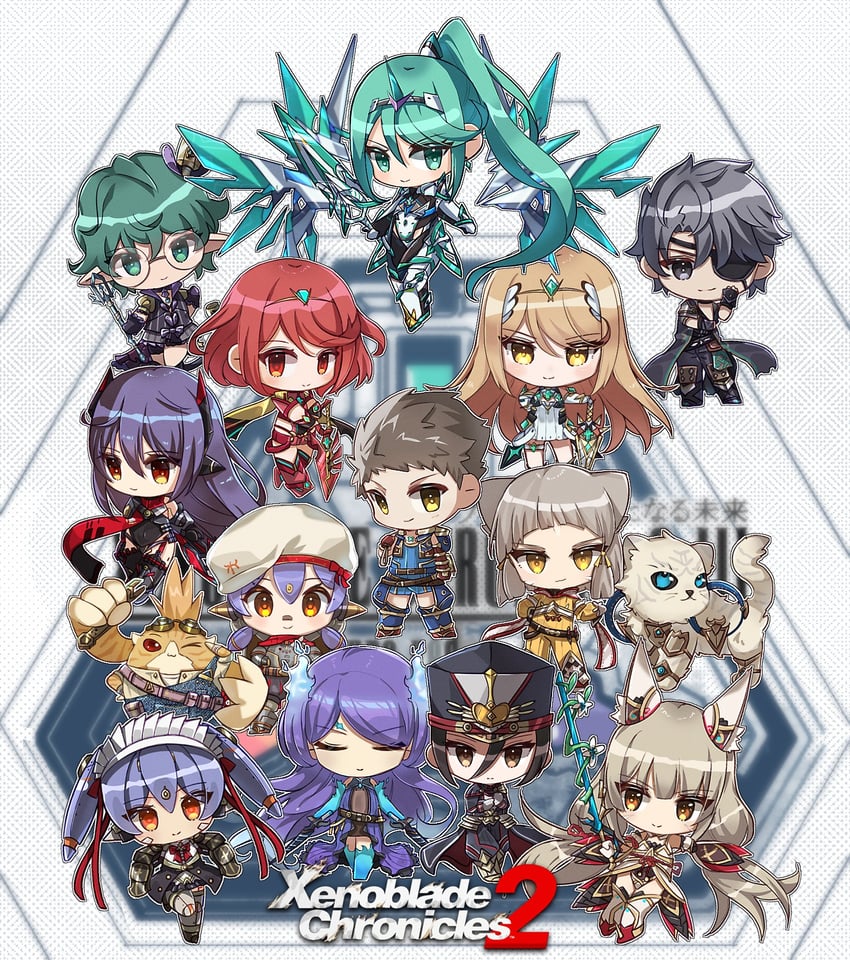 pyra, mythra, rex, nia, pneuma, and 10 more (xenoblade chronicles and 1 more) drawn by zer00han