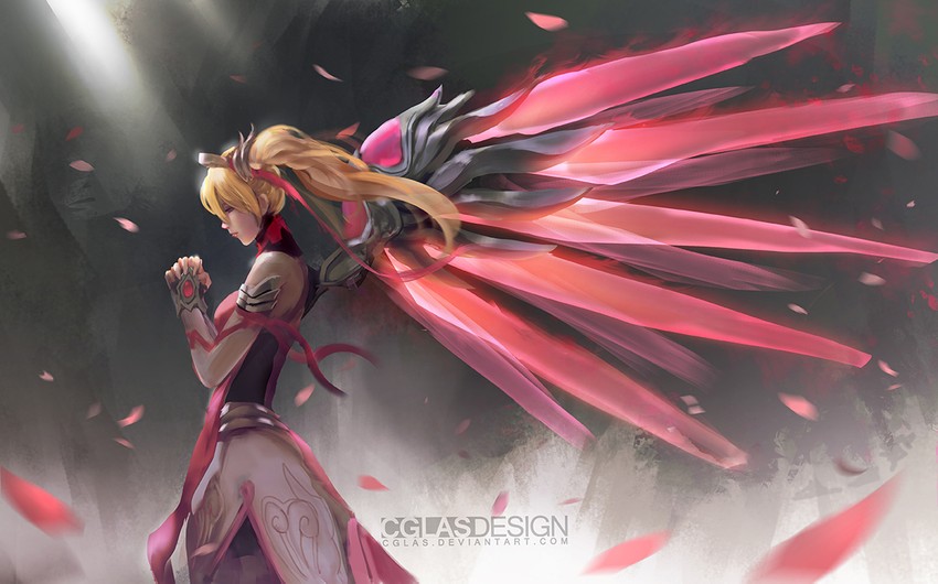 mercy and pink mercy (overwatch and 1 more) drawn by cglas