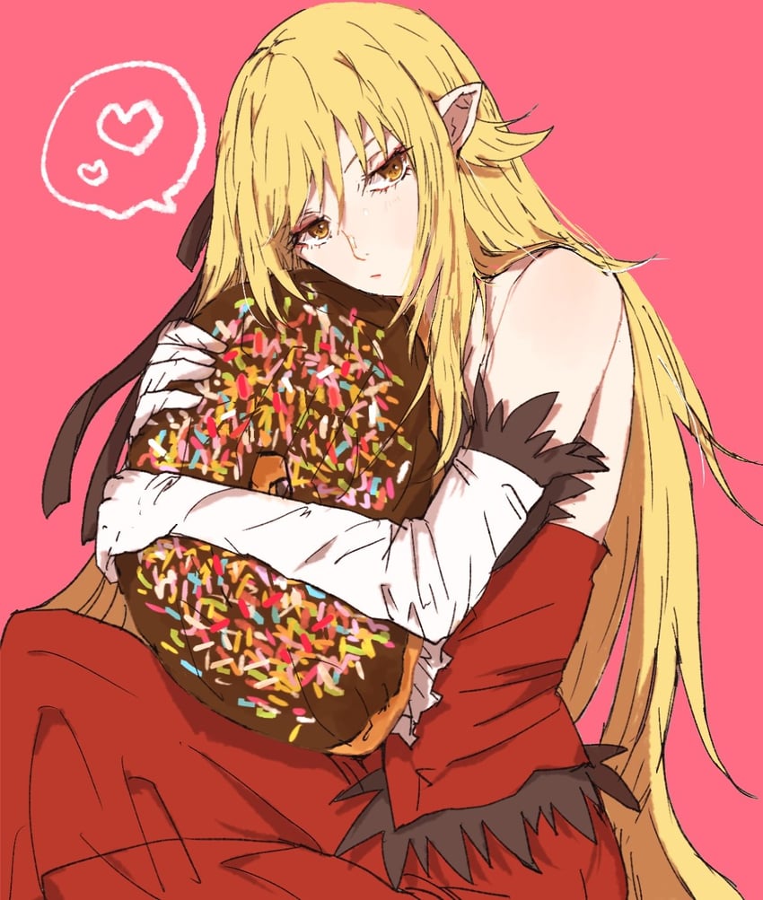 oshino shinobu and kiss-shot acerola-orion heart-under-blade (monogatari and 2 more) drawn by valhalla0707