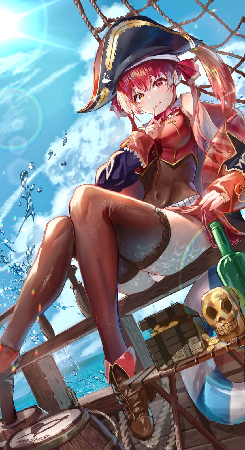 houshou marine and dokuro-kun (hololive) drawn by ken_shiro