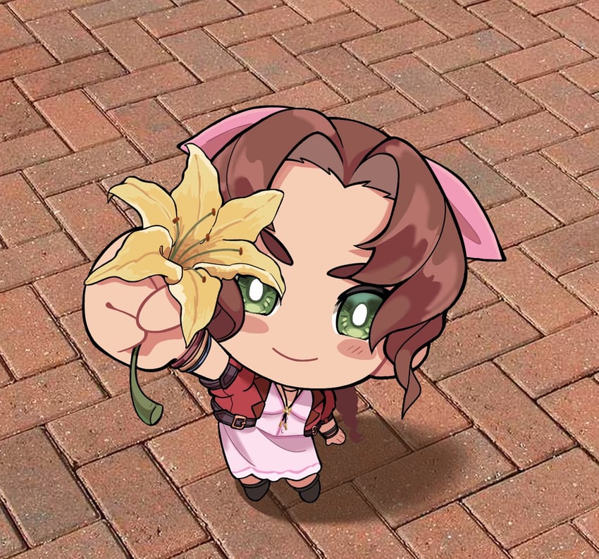 aerith gainsborough (final fantasy and 2 more) drawn by animints