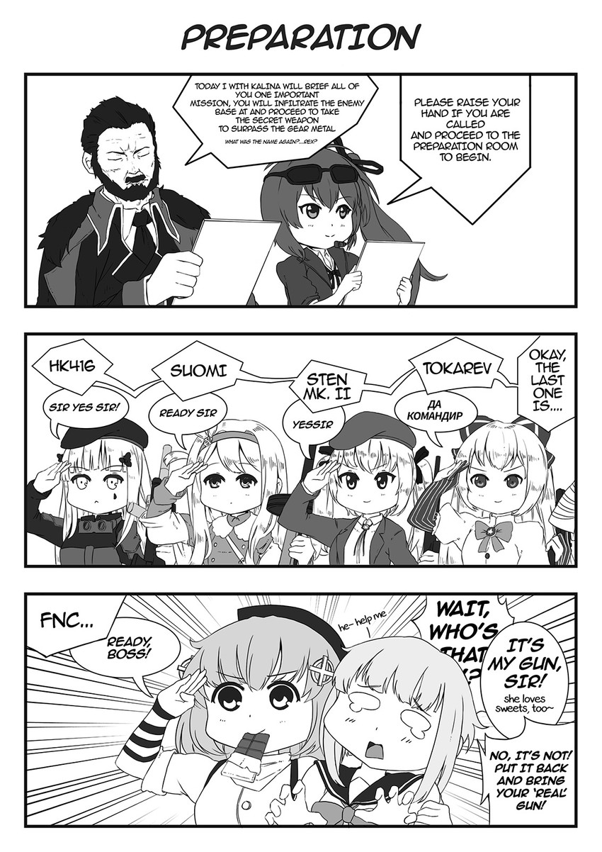 hk416, suomi, kalina, tokarev, fnc, and 2 more (girls' frontline and 1 more) drawn by persocon93
