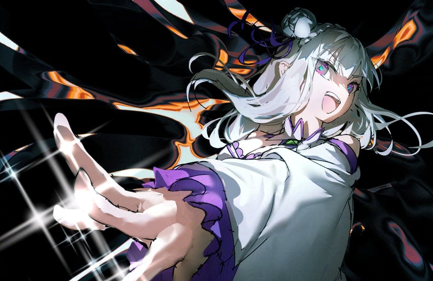 emilia (re:zero kara hajimeru isekai seikatsu) drawn by stegart