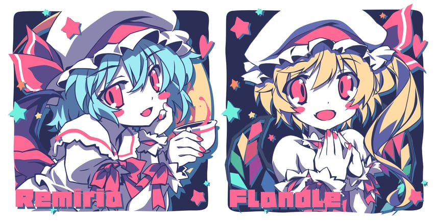 remilia scarlet and flandre scarlet (touhou) drawn by lumine_(2339)
