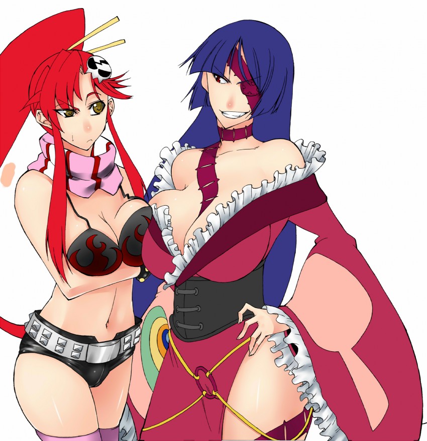yoko littner and adiane (tengen toppa gurren lagann) drawn by caw=zoo