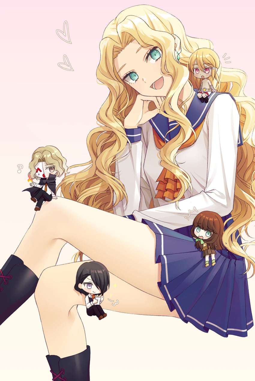 yomiuri nikei, sannoji mikado, nijiue iroha, makunouchi hajime, and magorobi emma (danganronpa another and 1 more) drawn by ppakunak