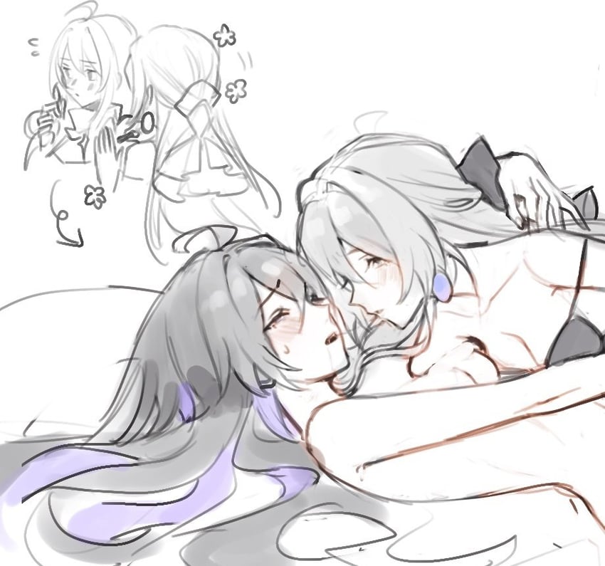 bronya rand and seele (honkai and 1 more) drawn by mie_xing