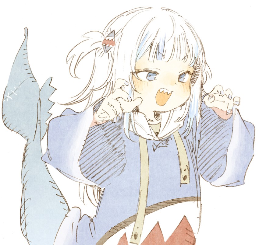 gawr gura (hololive and 1 more) drawn by abara_heiki