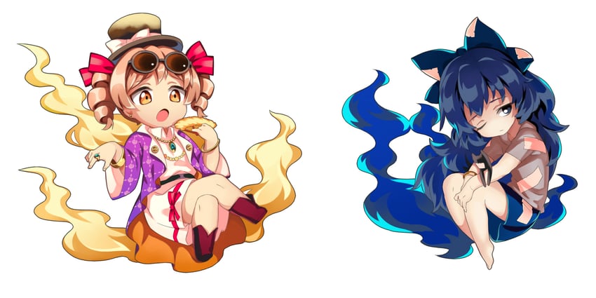 yorigami shion and yorigami jo'on (touhou) drawn by shayuheisi