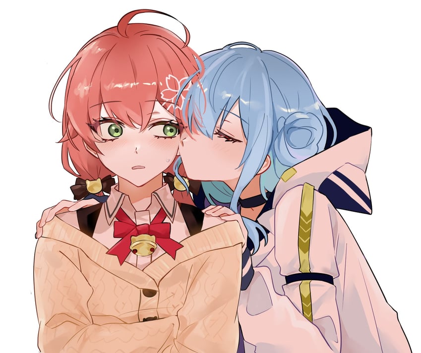 hoshimachi suisei and sakura miko (hololive) drawn by ivi_1596