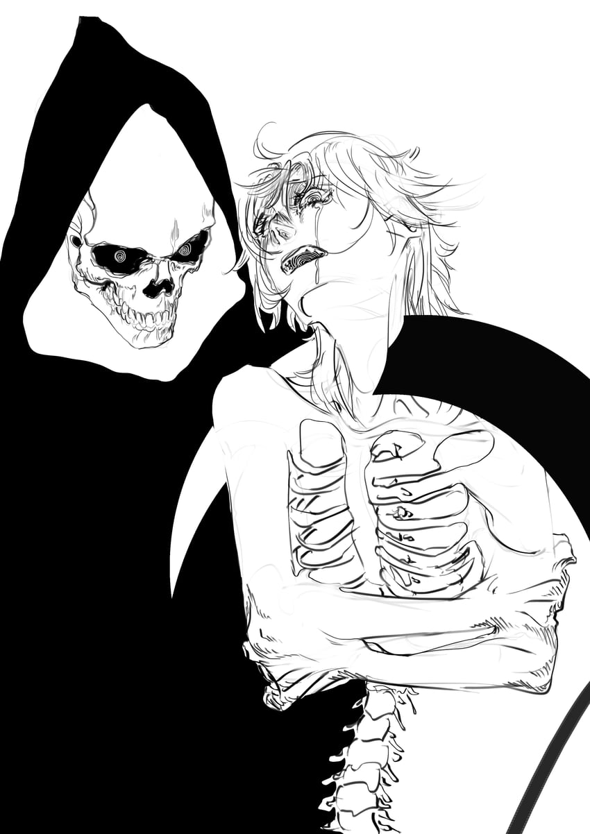 death, grim reaper, famine devil, and death devil (chainsaw man) drawn by nitrovu