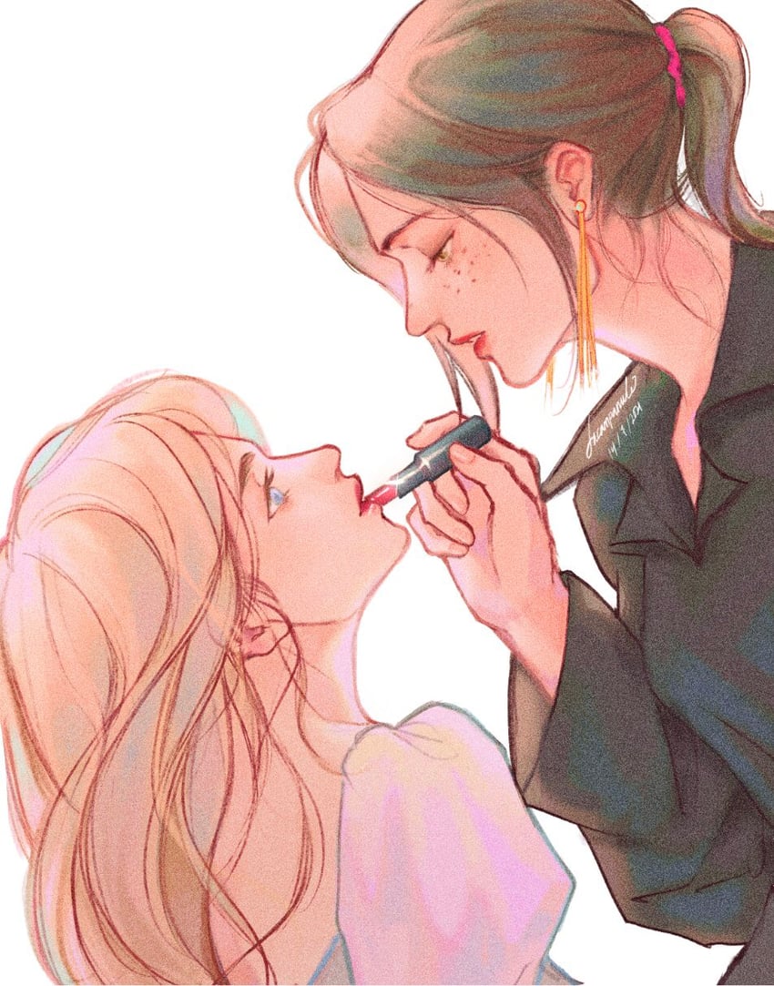 krista lenz and ymir (shingeki no kyojin) drawn by lacampanule