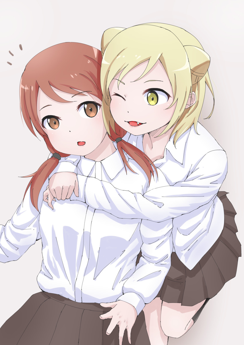 takanashi hikari and takanashi himari (demi-chan wa kataritai) drawn by hitsuji_(sheepsb22)