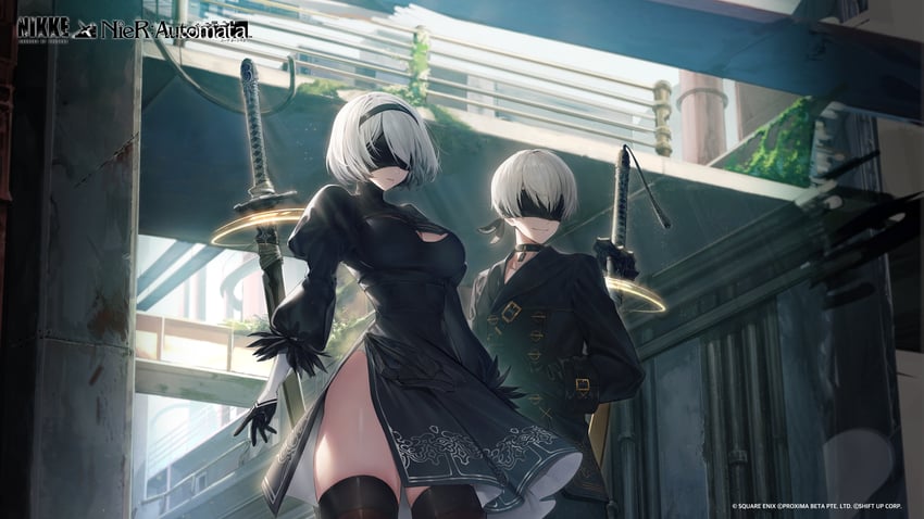 2b and 9s (goddess of victory: nikke and 2 more)