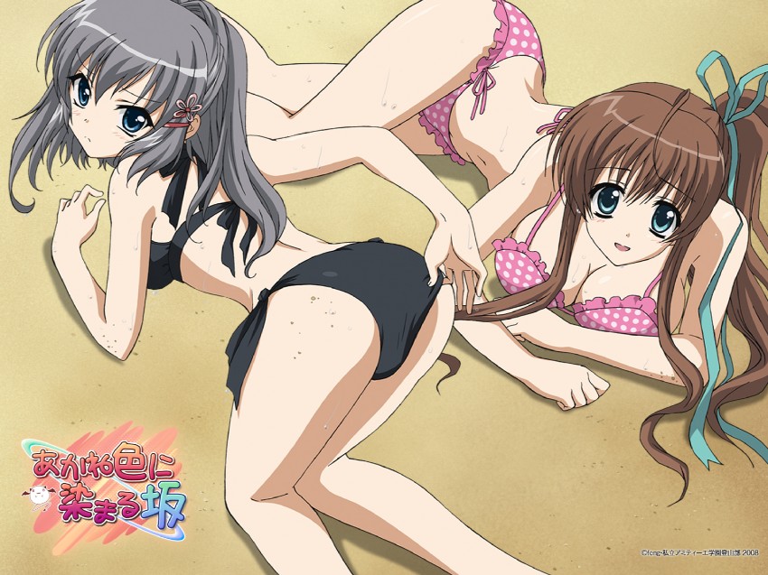 nagase minato and katagiri yuuhi (akane-iro ni somaru saka)