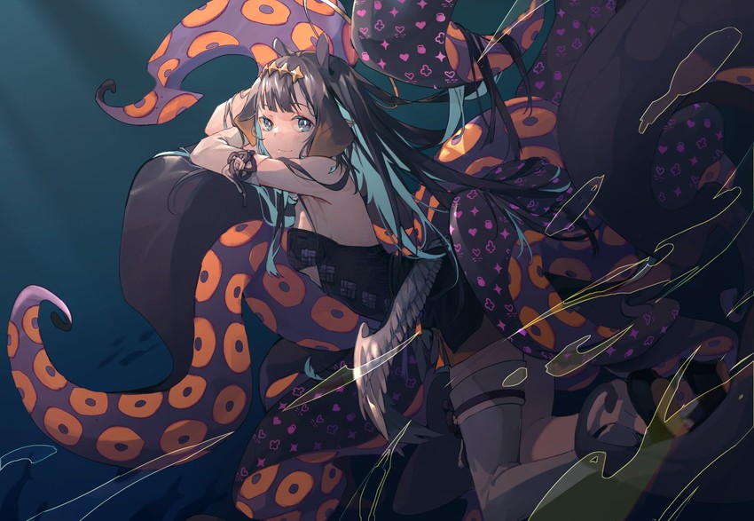 ninomae ina'nis (hololive and 1 more) drawn by erhuo