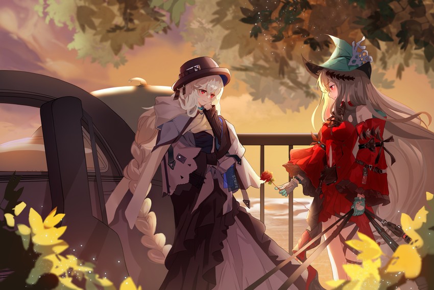 skadi, specter, and skadi the corrupting heart (arknights and 1 more) drawn by huasheng_he_kele
