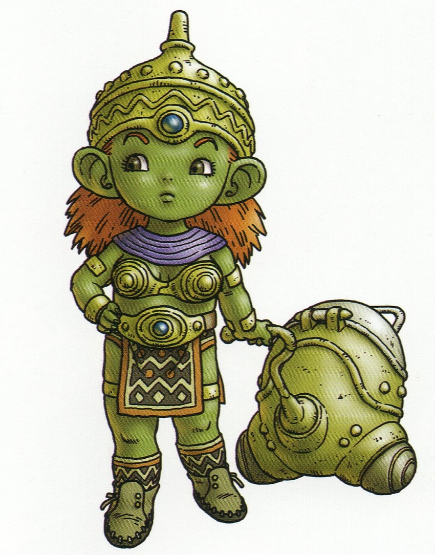 dwarf and heroine (dragon quest and 1 more) drawn by toriyama_akira
