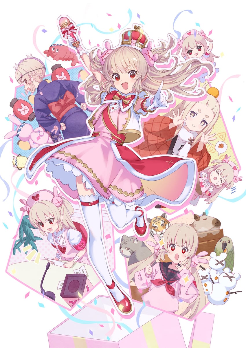 natori sana and saigou r irori (sana channel) drawn by makai_no_juumin