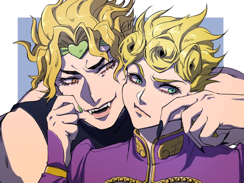 dio brando and giorno giovanna (jojo no kimyou na bouken and 1 more) drawn by naizo_taro