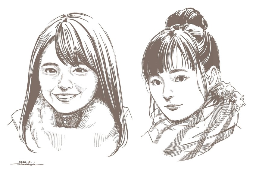 shima rin, kagamihara nadeshiko, fukuhara haruka, and ouhara yuuno (yurucamp) drawn by horikou