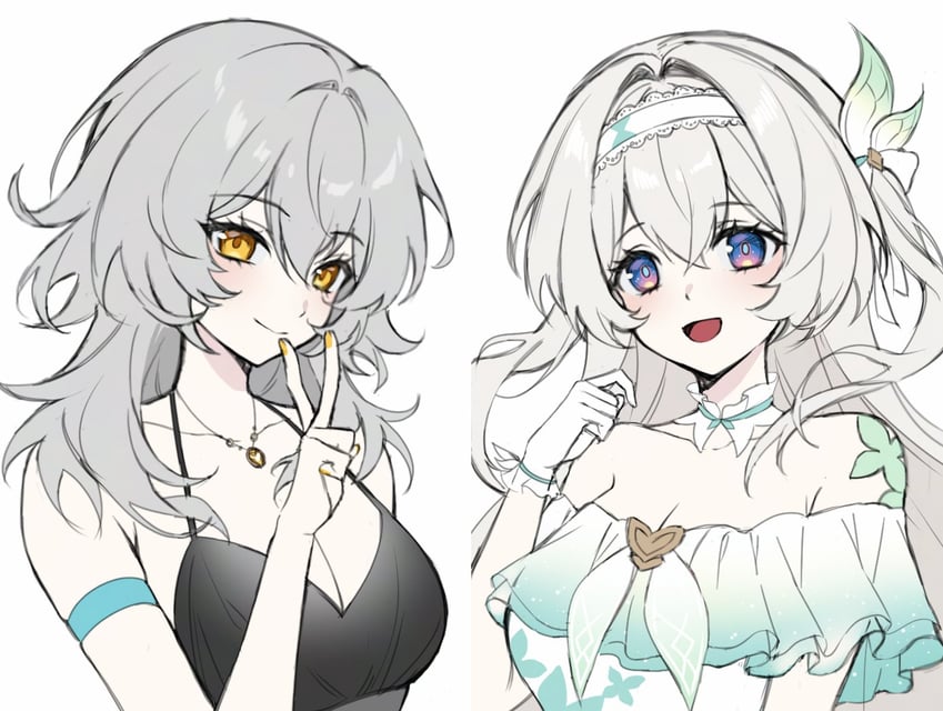 trailblazer, firefly, and stelle (honkai and 1 more) drawn by rio_(rio773)
