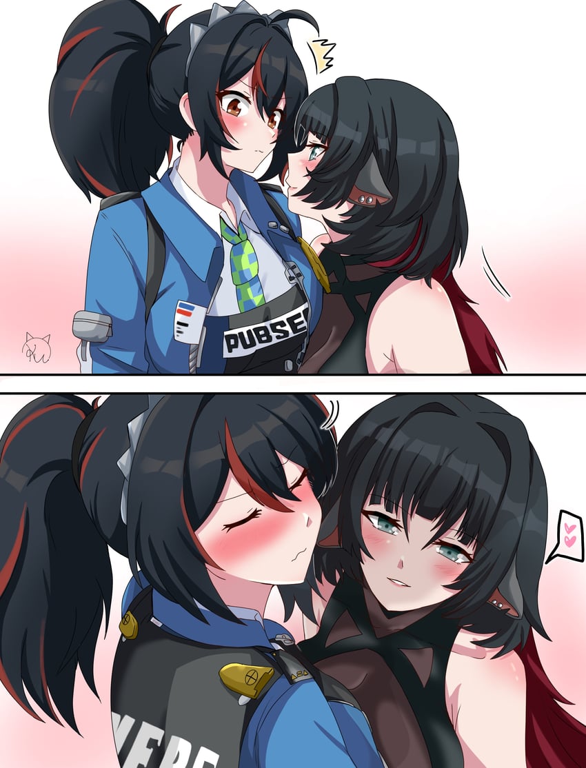 jane doe and zhu yuan (zenless zone zero) drawn by kudayunii