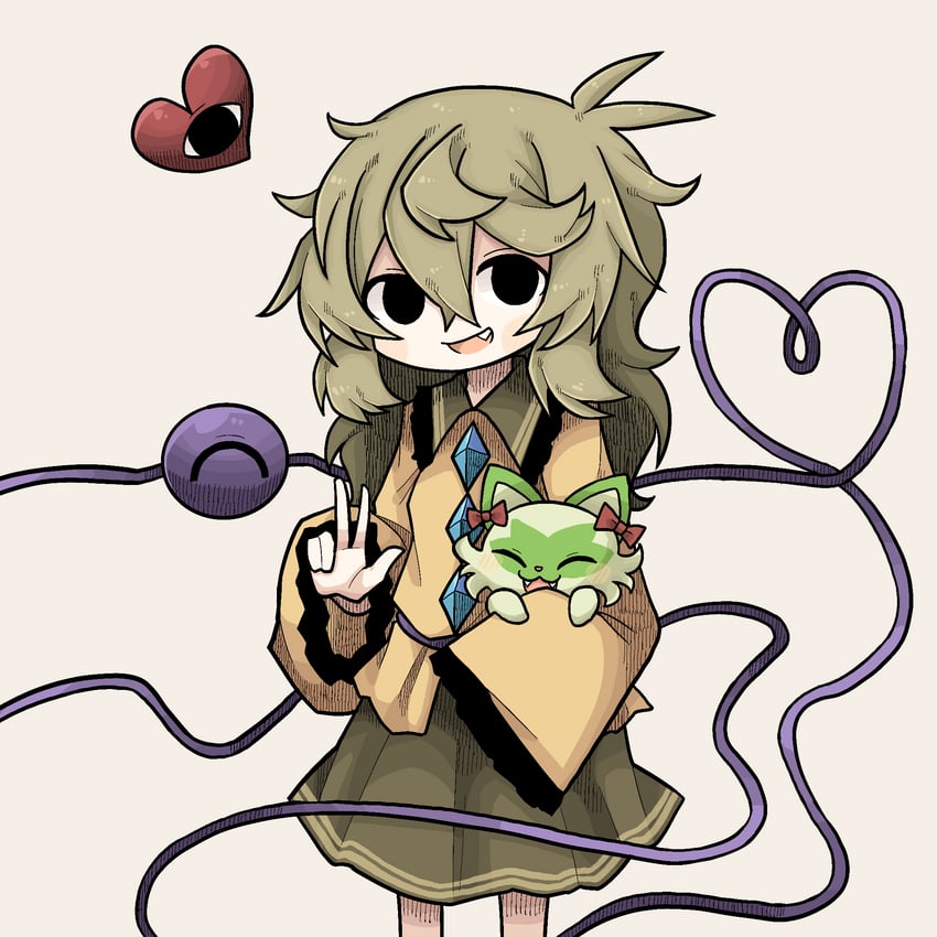 komeiji koishi and sprigatito (touhou and 1 more) drawn by zunusama