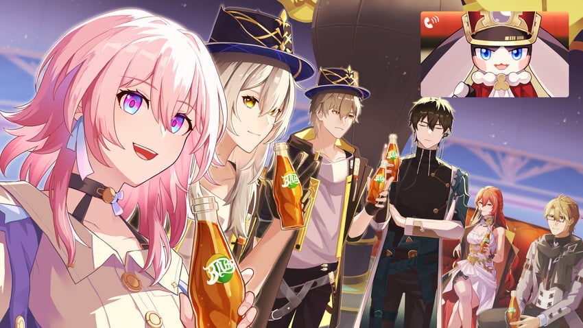 trailblazer, stelle, march 7th, caelus, dan heng, and 3 more (honkai and 1 more) drawn by higure_tsukumo