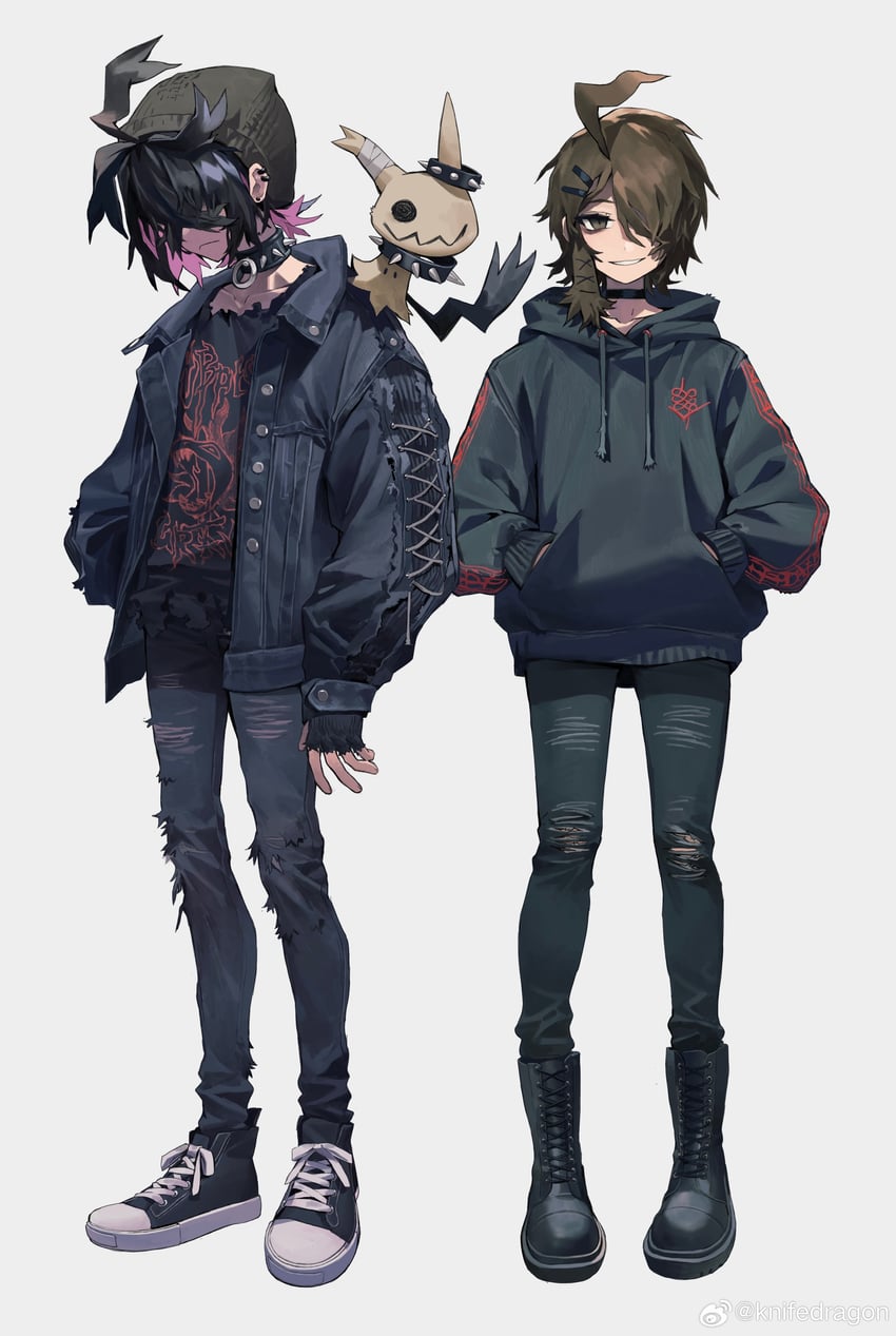kieran, juliana, and mimikyu (pokemon and 1 more) drawn by knifedragon