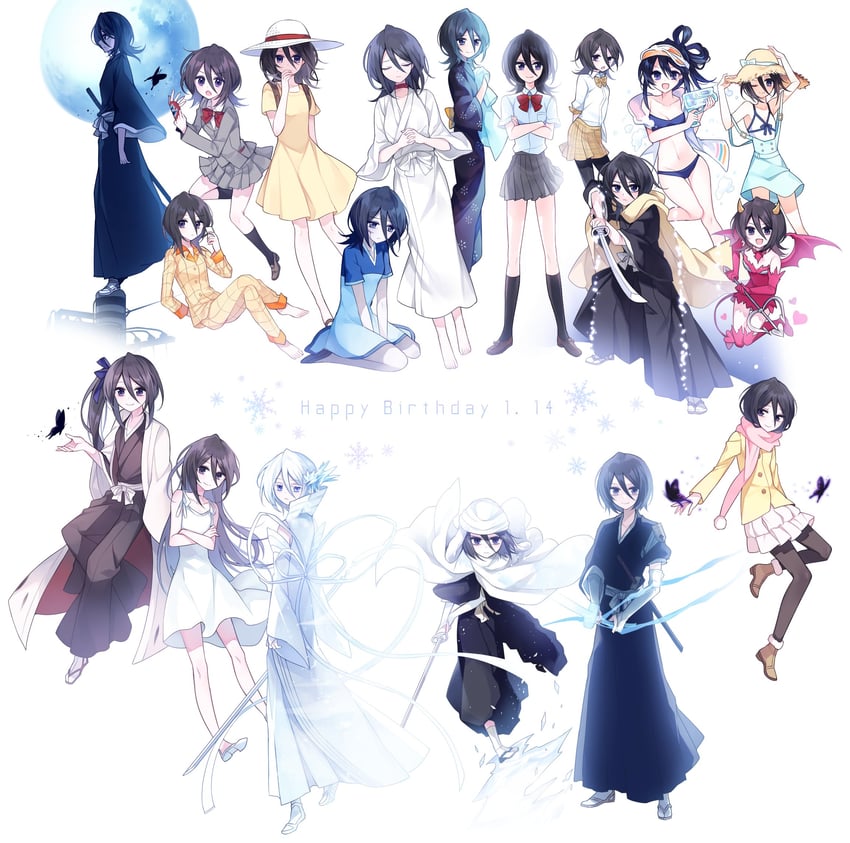 kuchiki rukia (bleach and 3 more) drawn by g_ieep