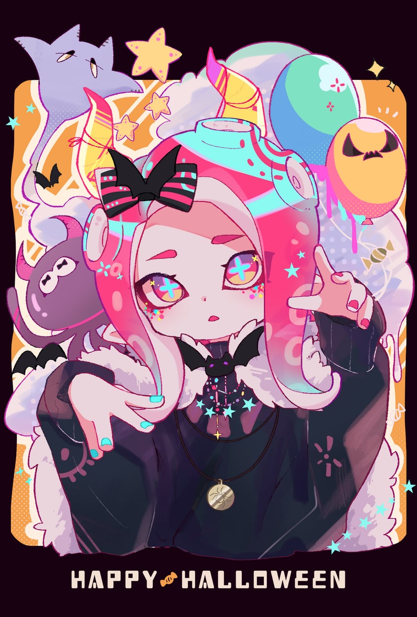 octoling player character, octoling girl, and jellyfish (splatoon) drawn by leels