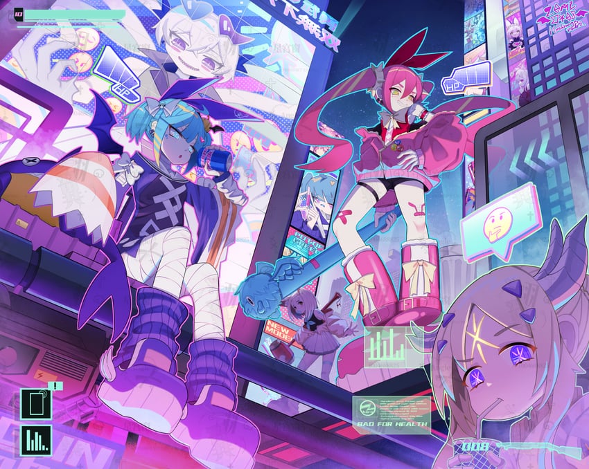 lil-la, ki-sikil, ecclesia, evil twin ki-sikil, live twin lil-la, and 8 more (original and 1 more) drawn by xinggong_shili