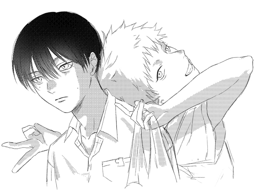 indou hikaru and tsujinaka yoshiki (hikaru ga shinda natsu) drawn by sajujutsu