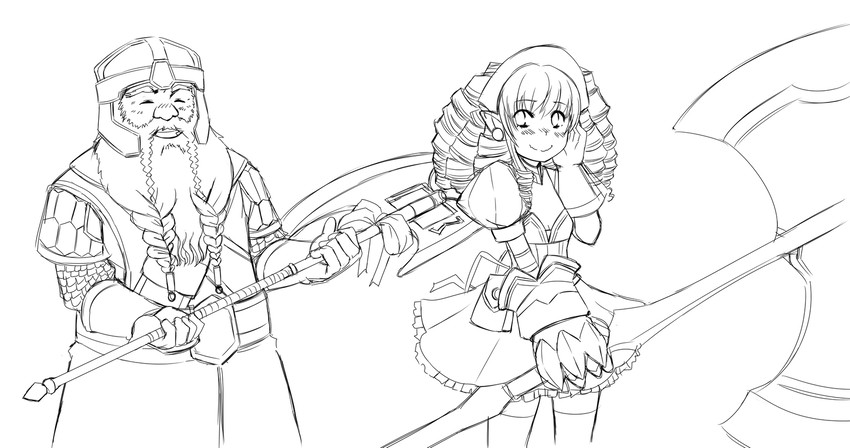 ymir, iron princess ymir, and gimli (queen's blade and 2 more) drawn by kekekeke