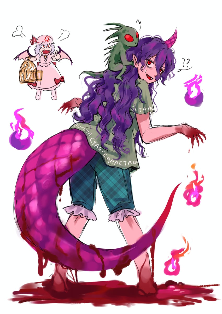 remilia scarlet, tenkajin chiyari, and tupai (touhou) drawn by himuhino