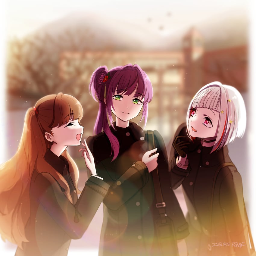 fujishima megumi, otomune kozue, and yugiri tsuzuri (love live! and 1 more) drawn by renge_(042514)