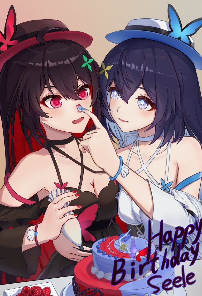 seele vollerei, homu, and seele (honkai and 1 more) drawn by blackxyfaf