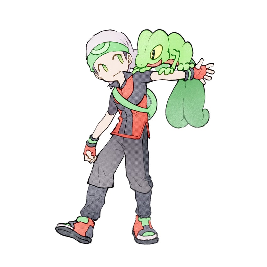 brendan and treecko (pokemon and 2 more) drawn by tan_carbonnn