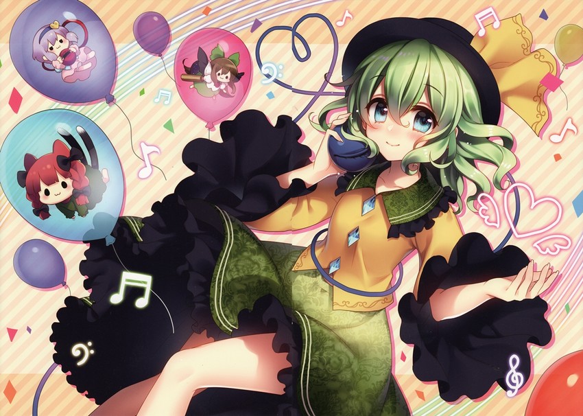 komeiji koishi, komeiji satori, kaenbyou rin, and reiuji utsuho (touhou) drawn by masaru.jp