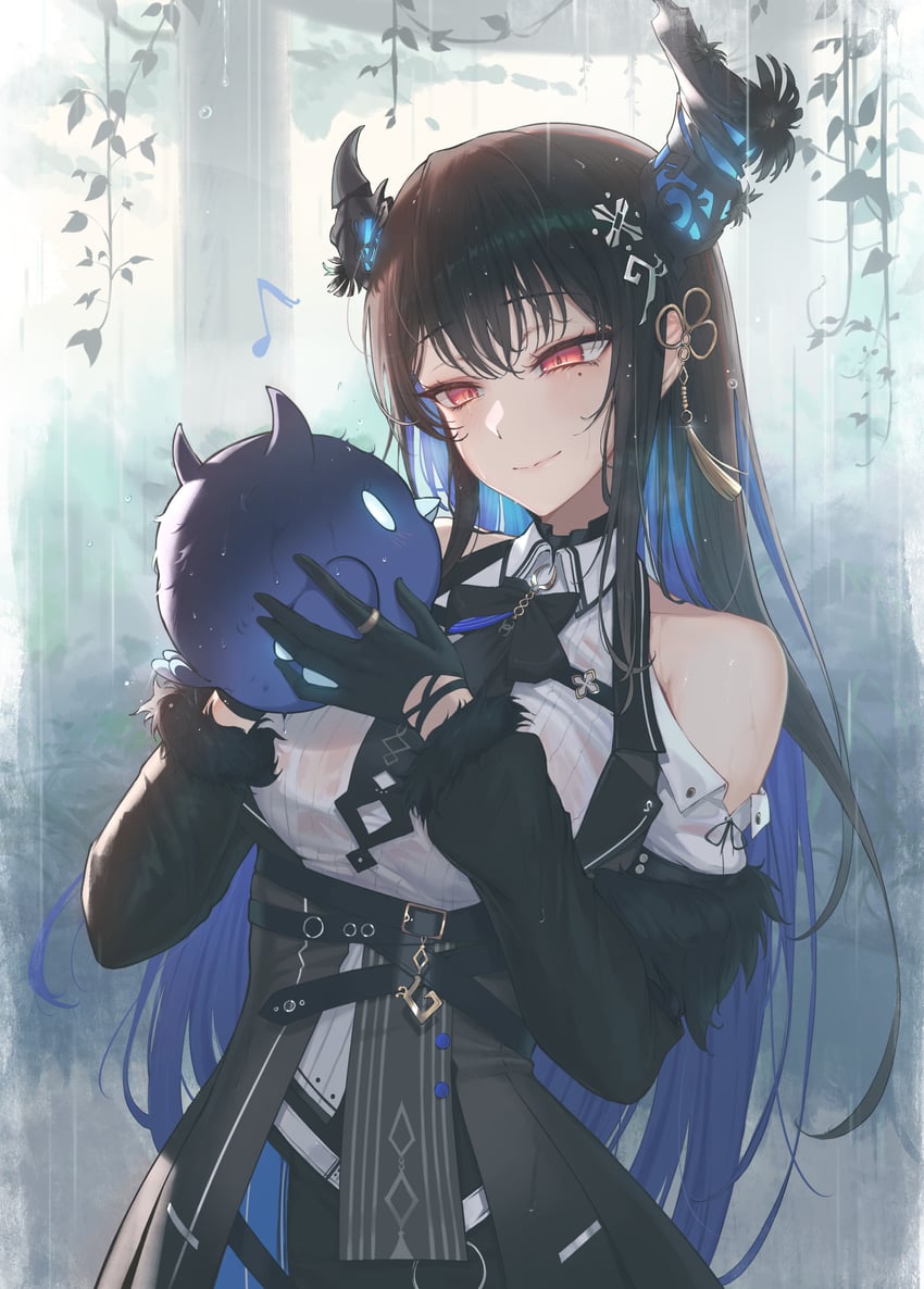 nerissa ravencroft and jailbird (hololive and 1 more) drawn by eliskalti