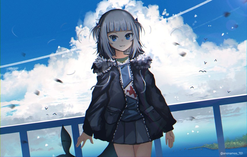 gawr gura (hololive and 1 more) drawn by advarcher