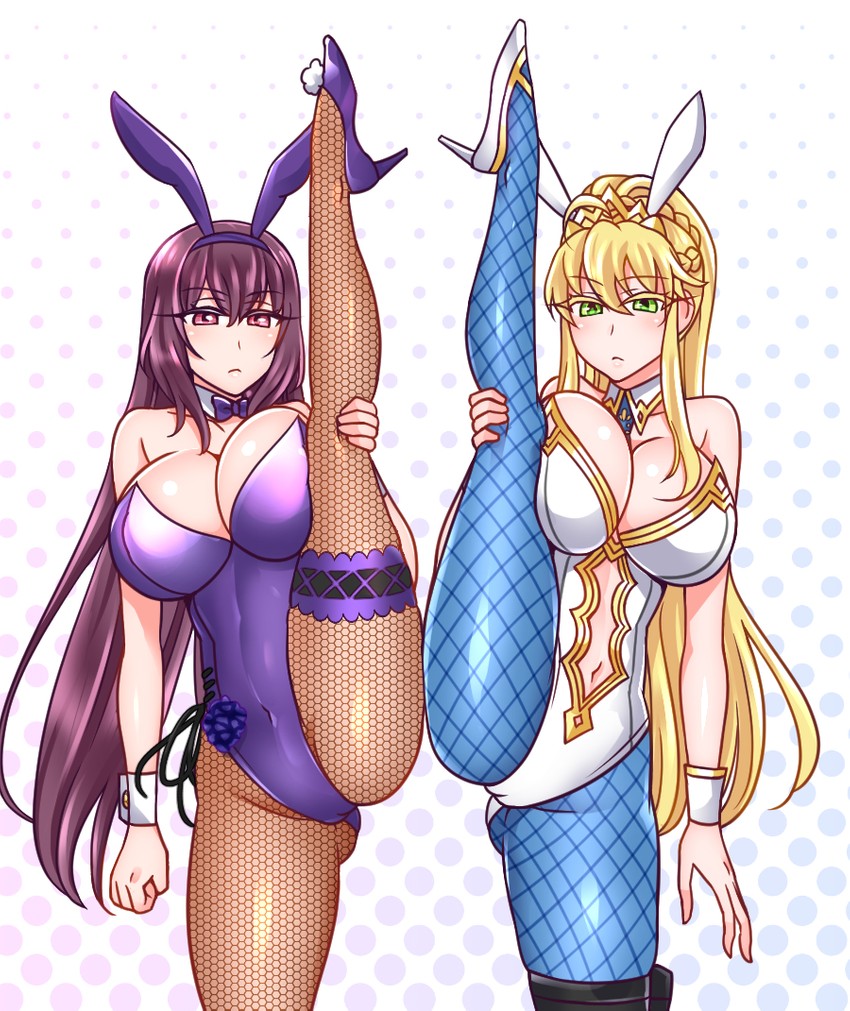 artoria pendragon and scathach (fate and 1 more) drawn by yakisobapan_tarou_&_negitoro-ko