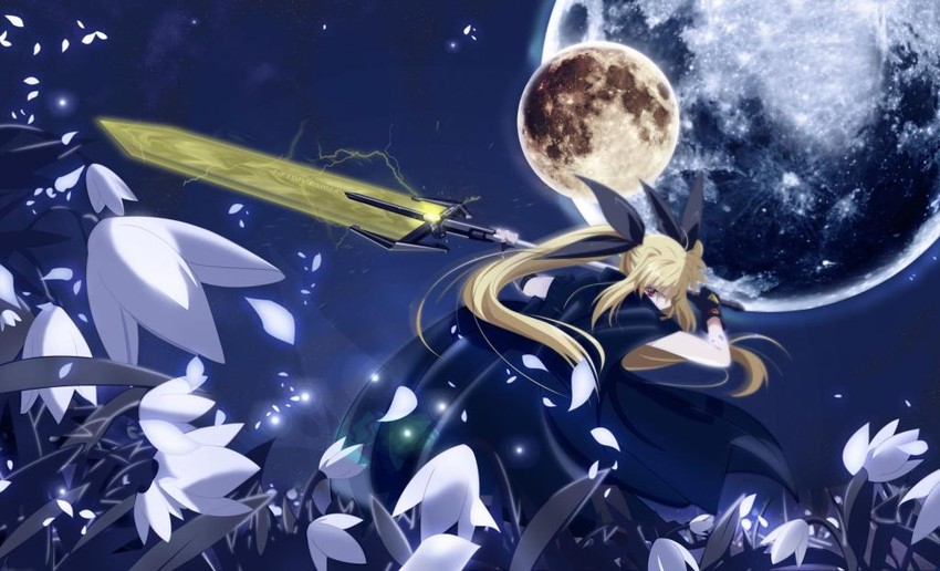 fate testarossa and bardiche (lyrical nanoha and 2 more) drawn by solwyvern