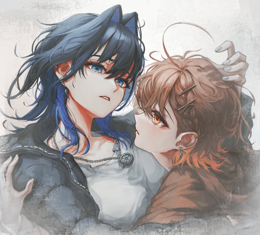ouro kronii and nanashi mumei (hololive and 3 more) drawn by gaecho_123