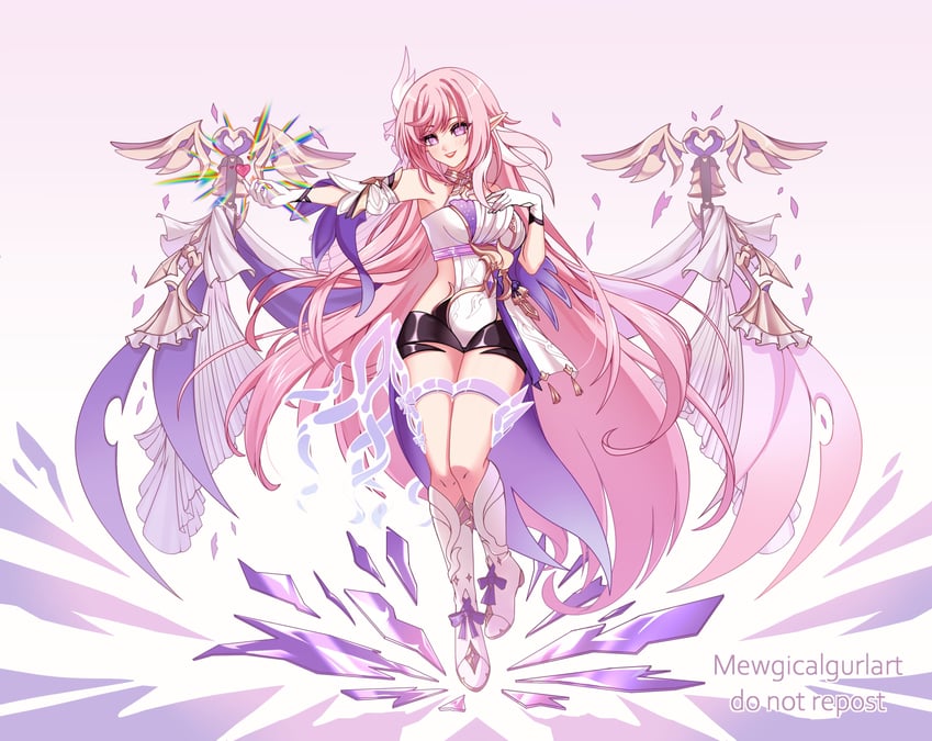 elysia (honkai and 1 more) drawn by marina_(mewgicalgurlart)